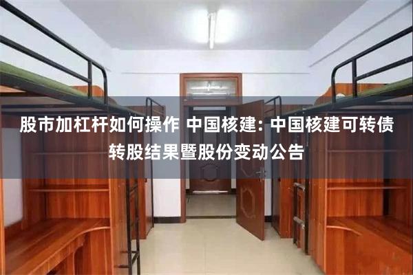 股市加杠杆如何操作 中国核建: 中国核建可转债转股结果暨股份变动公告