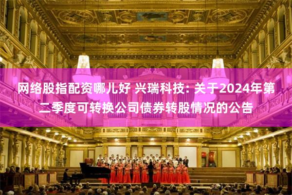 网络股指配资哪儿好 兴瑞科技: 关于2024年第二季度可转换公司债券转股情况的公告